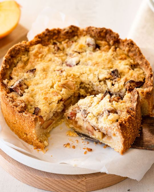 Kleiner Apfelkuchen mit Streuseln aus der Heißluftfritteuse.